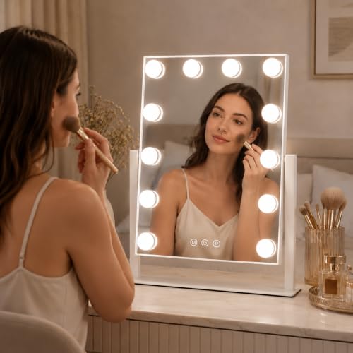 Makeup Mirror with Lights 10X Magnification 16.5 x 13.1 inch - Homtang