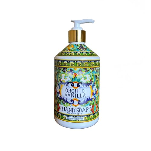 Villa Flora Assorted Hand Soap Set - 4 Pack 16oz Bottles with Sea Salt, Coconut, Orchid & Jasmine - Gift-Ready