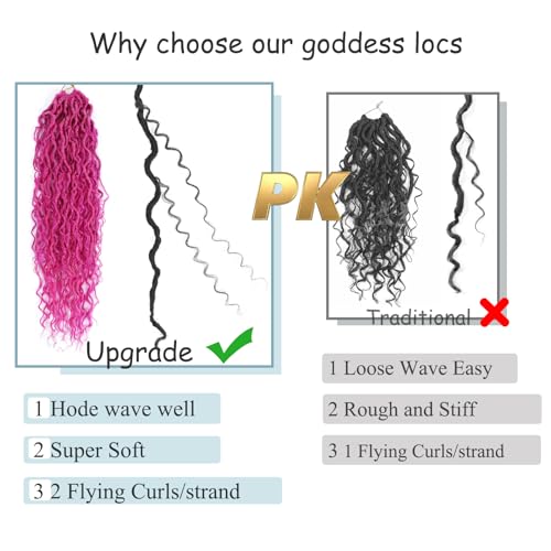 Pink Goddess Locs Crochet Hair 18 Inch Faux Locs for Black Women