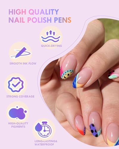 36 Colors Nail Art Pen Set - Quick-Drying & Precise Acrylic Paint for DIY & Salon Nail Design Variation of THIS listing