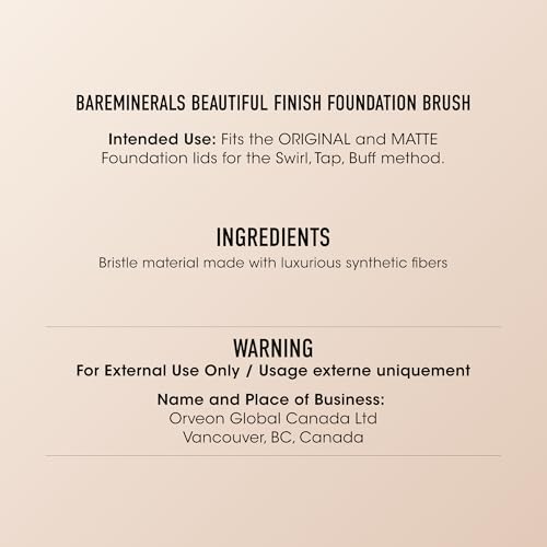 bareMinerals Luxe Performance Brush - Fair Ivory 02, 0.21 oz - Pack of 1
