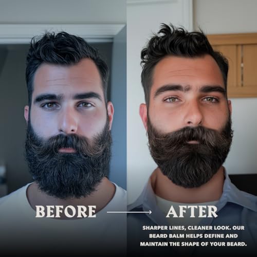 Beard Balm and Beard Butter Set with Vanilla Scent - Natural Moisturizing Grooming Kit