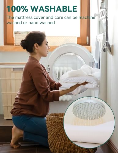 Babelio Machine Washable Crib Mattress Topper - Stratus Variant, Soft Silicone Foam