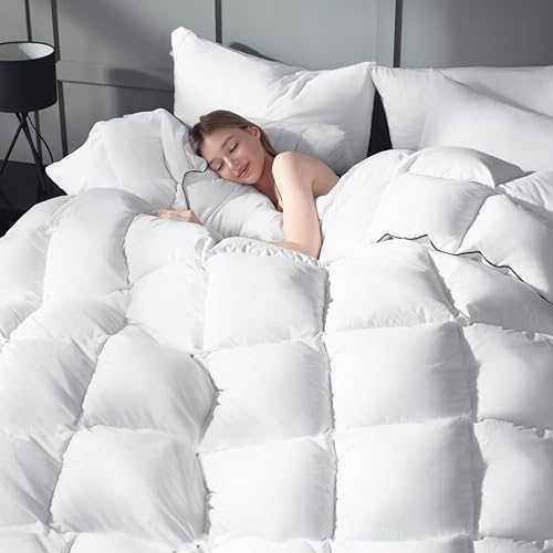 King Size Down Duvet Insert All Season Cool Touch Hotel Quality White 106x90 Inches - Variation of THIS Listing