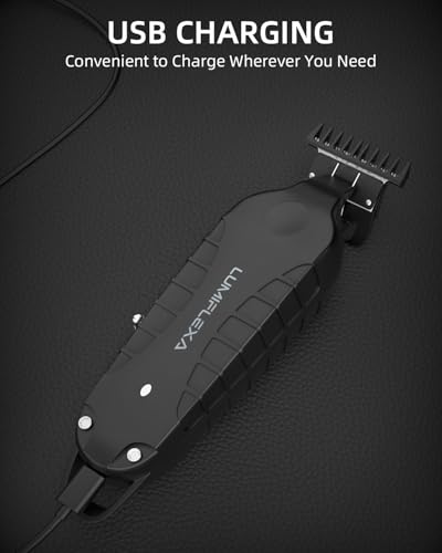 Cordless Hair & Beard Trimmer with Stainless Steel Blades, USB-C Rechargeable, Professional Grooming Kit
