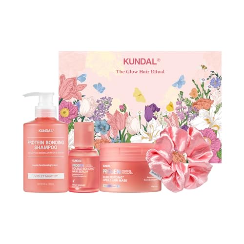 KUNDAL Protein Bonding Special Edition Hair Care Set with Shampoo, Mask & Serum - Violet Muguet, 300ml/200ml/50ml