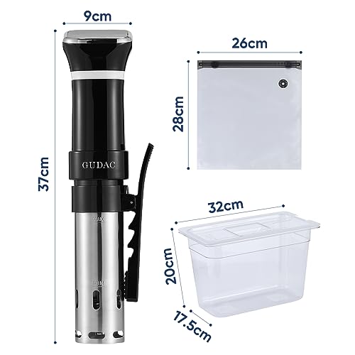 Sous Vide Precision Cooker Kit with 6L Water Container & 10 Vacuum Bags - 1100W