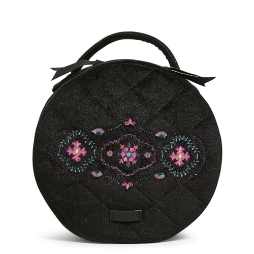 Round Travel Cosmetic Makeup Organizer Case, Winter Ornaments