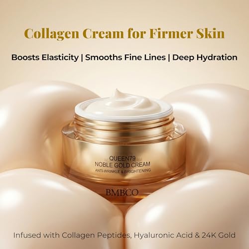 BMBCO Collagen Face Cream ? Anti Aging Firming Moisturizer with 24K Gold, Hyaluronic Acid & Peptides | Hydrating Day & Night Cream for Face & Neck | 1.69 fl oz (50 ml)
