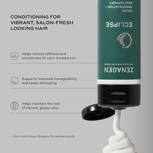Zenagen Eclipse Gray Support Conditioner 6.75 Fl Oz - Color Preservation & Anti-Grey Formula