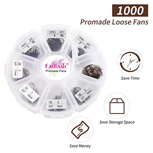 Brown Lash Extensions 10D Premade Fans 1000pcs Mix 9-16mm - Eyelash Extensions