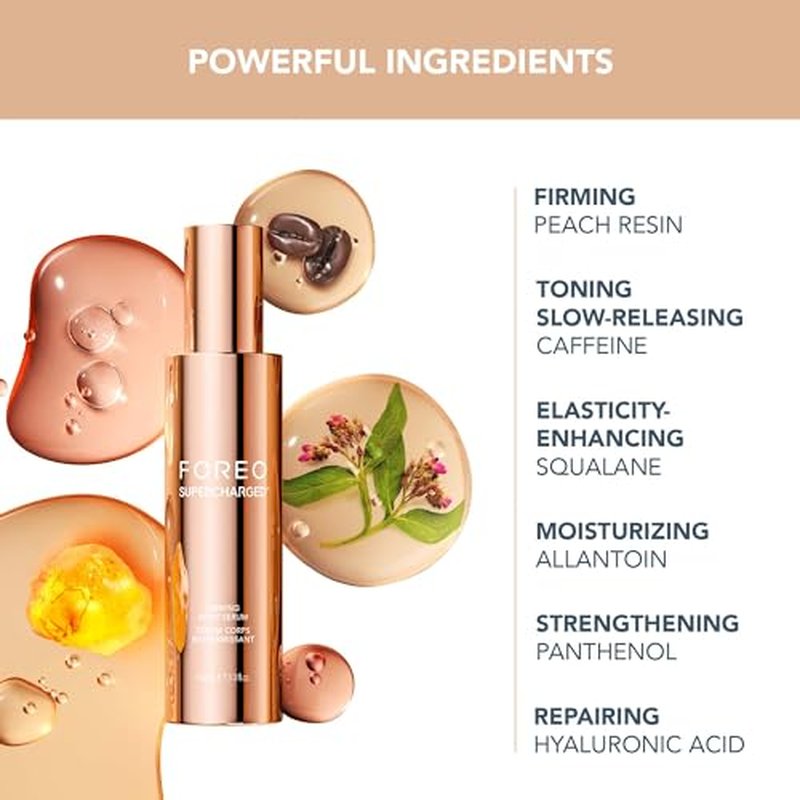 FOREO SUPERCHARGED Firming Body Serum, 3.4 fl oz - Conductive & Toning - Anti Cellulite - Antioxidant Skin Care - Anti Aging Hyaluron Serum - Body Lotion For All Skin Types