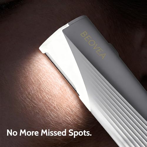 BEOVEA Sonic Dermaplaning Tool for Face - White, 3-Speed Vibration, 6 Replaceable Stainless Blades