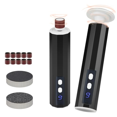 Electric Foot Callus Remover, Professional Pedicure Kit for Women & Men - Electric Foot File with Speed Adjustment & Rotation Control for Feet Care, Includes 20Pcs Sandpaper + 10Pcs Barrel Sandpaper