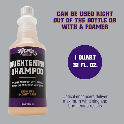 Livestock Brightening Shampoo for Horses, Pigs & Cattle - Show-Ready, Dye-Free