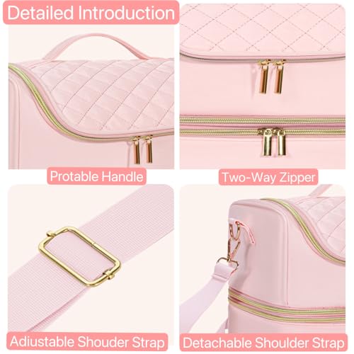 Nail Polish Organizer Case Nail Supplies Storage Box Holds 45 Bottles Nail Polish & Nail Lamp, Travel Nail Tech Carrying Case for Manicure Tools and Nail Art Supplies, Nail Kit Bag Gift for Manicurist