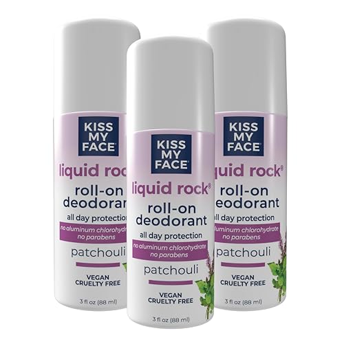 Vegan All-Day Deodorant with Mineral Salts - Patchouli Scent, 3 Fl Oz Pack of 3