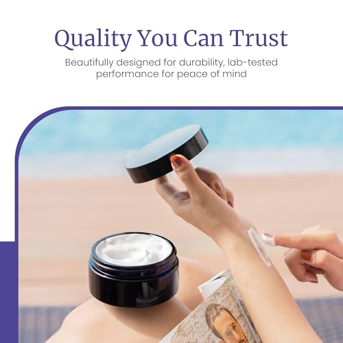 Infinity Jars 200 Ml (6.76 fl OZ) Glass Lotion Container with Lid, Refillable UV Cosmetic Jar for Creams, DIY, Travel, Body Butter | Small Wide Mouth Empty Lotion Jar, Airtight Cosmetic Container