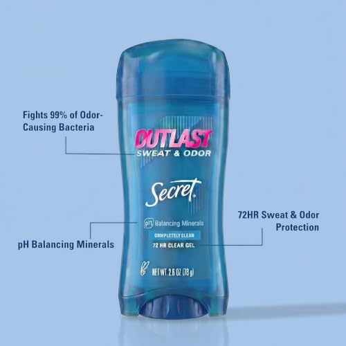 Women’s 72-Hour Clear Gel Antiperspirant Deodorant with PH Minerals, Pack of 4