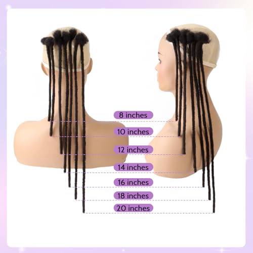 Loc Extensions Human Hair 0.4cm & 0.6cm & 0.8cm Width 4-18 Inch - 30 Strands, 6 Inch, Natural Dreadlocks