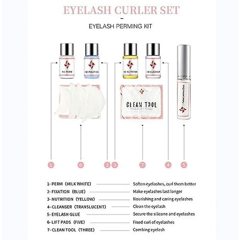 Lash Lift Kit Eyelash, Perming Full Lash Kit All in 1, Professional Eyelash Curling Lash Extension Set, Upgraded Glue Version, Semi-Permanent Lash Lifting Tools Suitable for Salon ICONSIGN