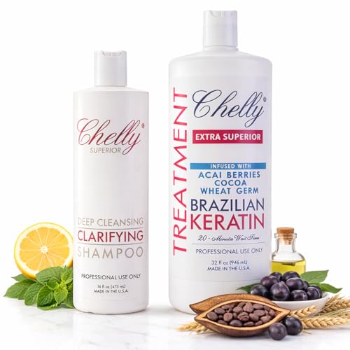 Brazilian Keratin Shampoo & Clarifying Hair Care Combo with Acai & Cocoa