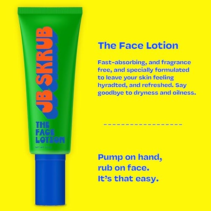 JB SKRUB Face Lotion and Foaming Face Wash for Sensitive Skin - AM + PM Skincare Duo - pH Balanced, Blue Light Defense - Kid and Teen Radiance