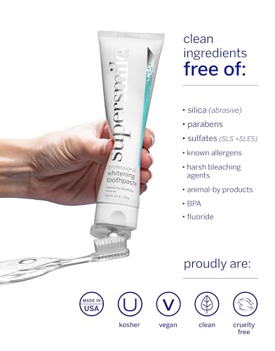 Supersmile Mint Whitening Toothpaste 8 Oz - Whitens 6 Shades, Fluoride Free, Professional-Grade