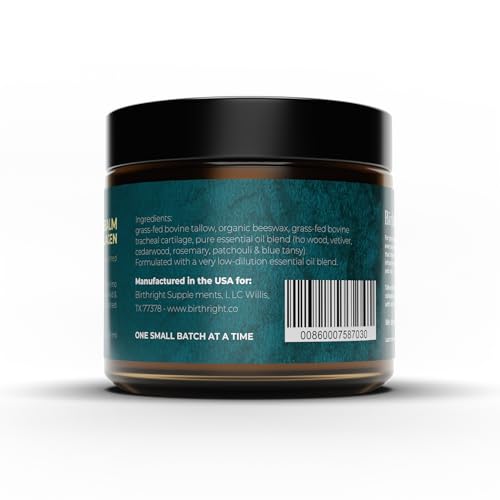 Birthright Grass-Fed Beef Tallow Face Moisturizer with Collagen – 2 oz