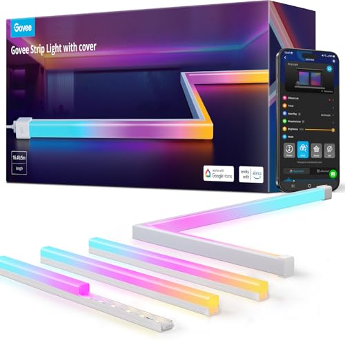 Govee RGBIC LED Strip Lights 16.4ft with Covers, Smart WiFi Control, APP, Voice Compatible