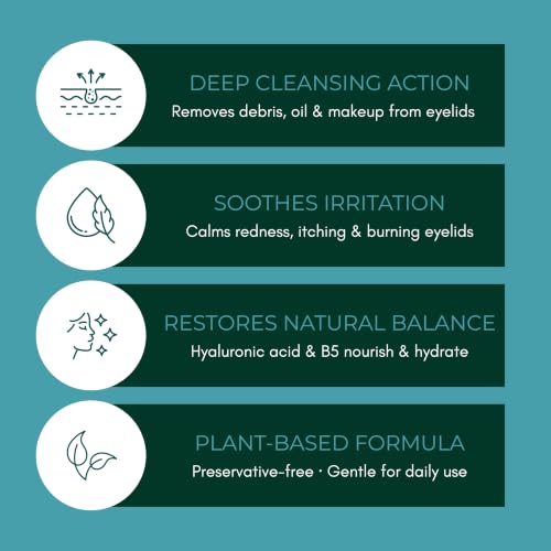 Eyelid & Lash Gel Cleanser 3 Pack with Pro-Vitamin B5 Tea Tree & Hyaluronic Acid
