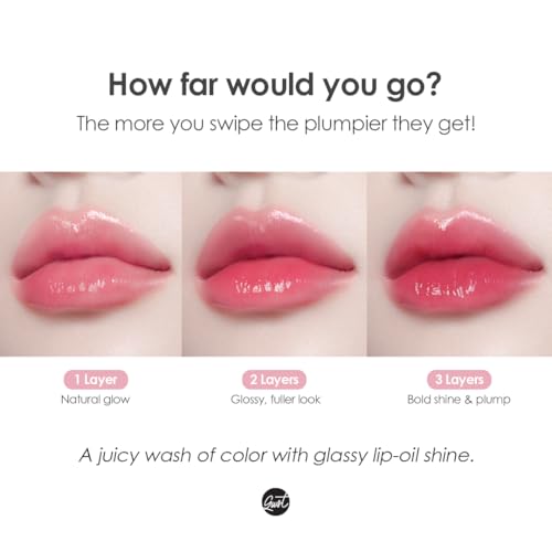 Glowiest Dream Glow Tinted Lip Oil 3-in-1 Lip Gloss with DUSTY ROSE Variation, Moisturizing & Plumping, 0.19 fl oz