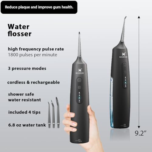 HUACO CARE Black Water Flosser & Electric Toothbrush Combo – Oral Hygiene Kit