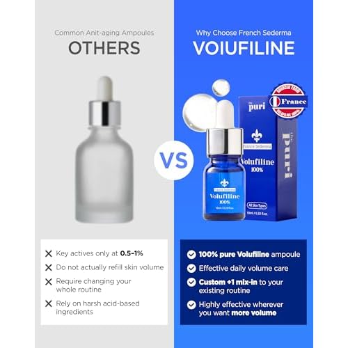 Volufiline¢â Booster Serum [3-Pack Best Value] (10ml x 3 = 30ml) ? Sederma France Cosmetic Active | Plump-Looking Care for Face Neck D?collet? Body | DIY Mix-In Oil-Essence