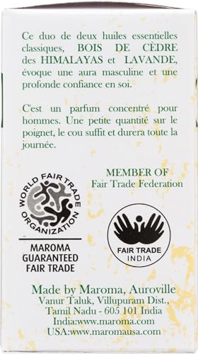 Cedar Lavender Perfume for Men - Organic Fragrance with Himalayan Cedar & Lavender, 0.33 FZ