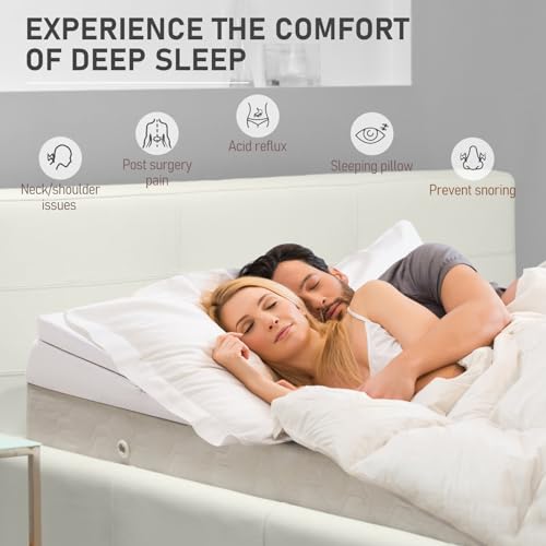 Adjustable Wedge Pillow Mattress Topper for Reflux Snoring Support