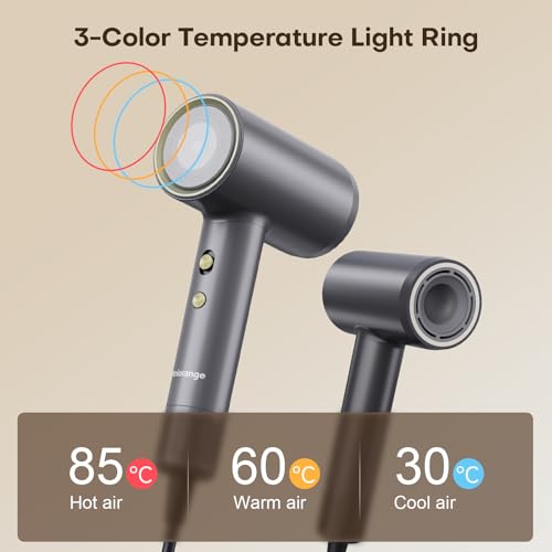 Uniorange Dark Gray High-Speed Ionic Hair Dryer - Fast Drying, Low Noise, Lightweight, Travel Ready