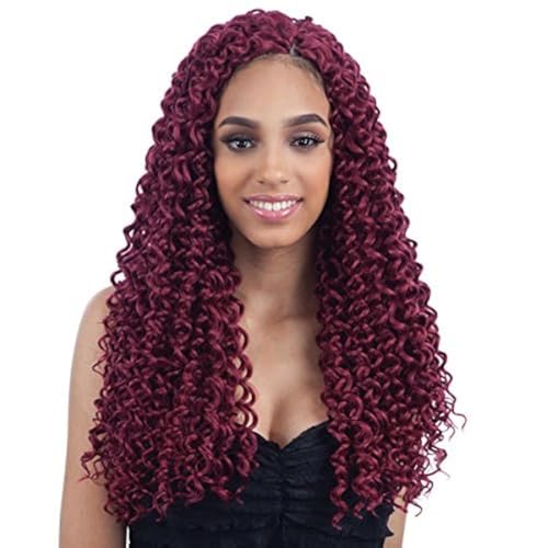 Beach Curl 18 Inch Synthetic Crochet Braid - 4 Pack Off Black with Variation