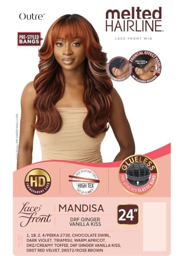 Outre Lace Front Wig - Melted Hairline Mandisa Chocolate Swirl - Glueless, Pre-Plucked, Deep Parting