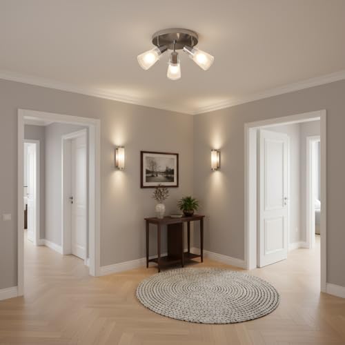 Laite Lumens 10-Inch 3-Light Track Lighting Kit with Adjustable Heads, Brushed Nickel Finish