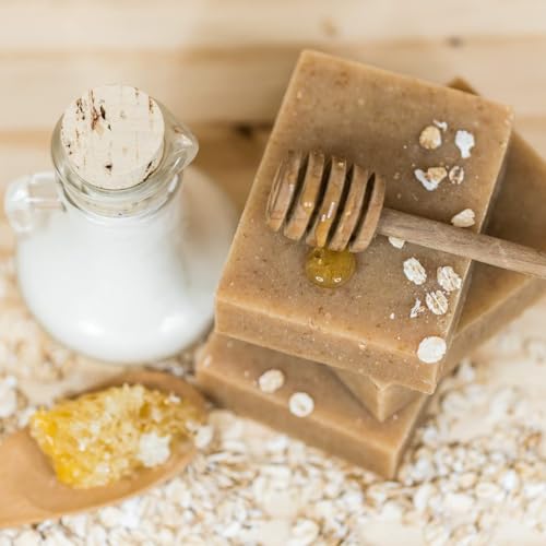 Unscented Oatmeal Honey Goat Milk Soap Bar 3-Pack for Dry & Sensitive Skin