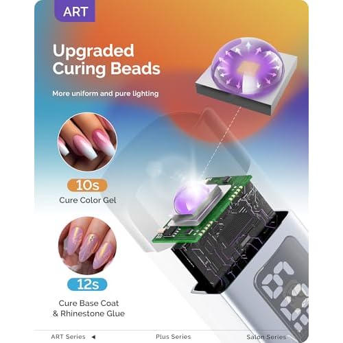 MelodySusie Professional Nail Drill 30000RPM with Handheld UV Light for Gel Nails