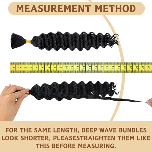 18 Inch Deep Water Wave Hair Extensions 4 Bundles for Braiding - T350#