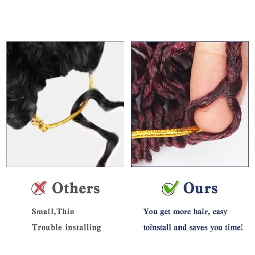 Pre Looped Ocean Wave Crochet Hair 8 Inch - 8 Packs, Natural Curl