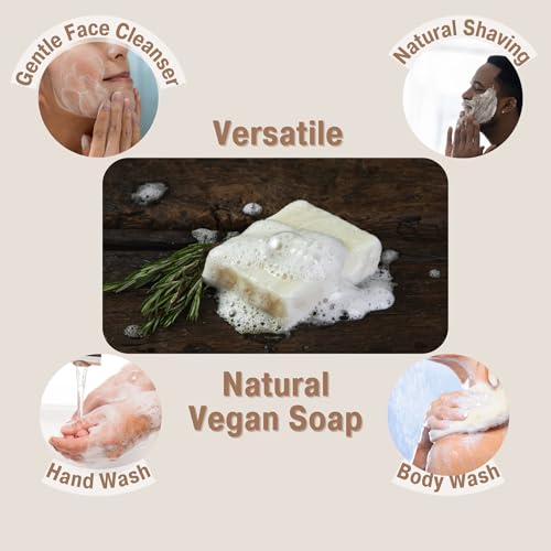 All Natural Rosemary Soap Bar (Pack of 2) ? Natural Soap for Women and Men for Body, Face, and Hands | Handmade Bath Soaps | Coconut & Almond Oils with Shea Butter