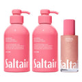 Saltair Pink Beach Bundle: Body Wash 2-Pack (2 x 17oz) + Shimmering Body Oil (4oz), Moisturizing Cleanser and Glow Oil