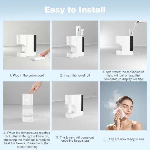 OXBZKMY Hot Face Towel Warmer & Hot Towel Dispenser—Towel Machine, 55°C, 5-Second Heat