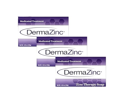 DermaZinc Therapy Soap 4.25 oz Pack of 3 Zinc Skin Relief for Eczema Psoriasis