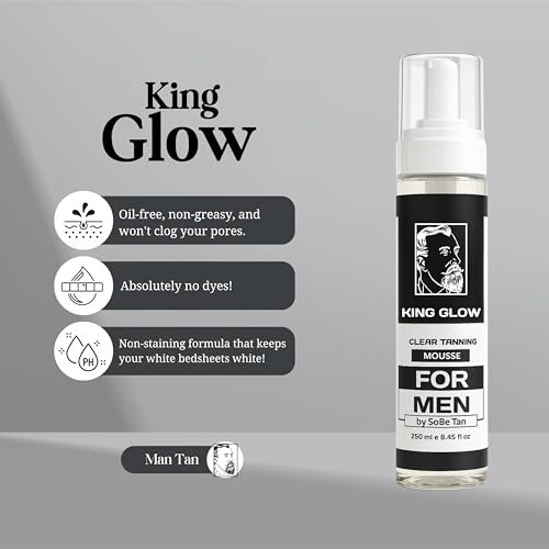 Self Tanner for Men - Fast-Drying Water-Based Sunless Tanning Foam with Mitt
