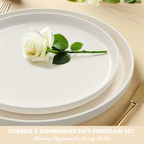 Umite Chef 8-Piece Stoneware Dinnerware Set for 4, Plates & Bowls, 24 Pieces